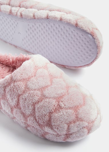 Pink Heart Mule Slippers