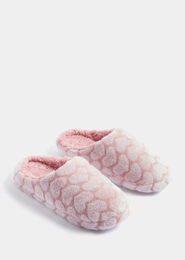 Pink Heart Mule Slippers - Small