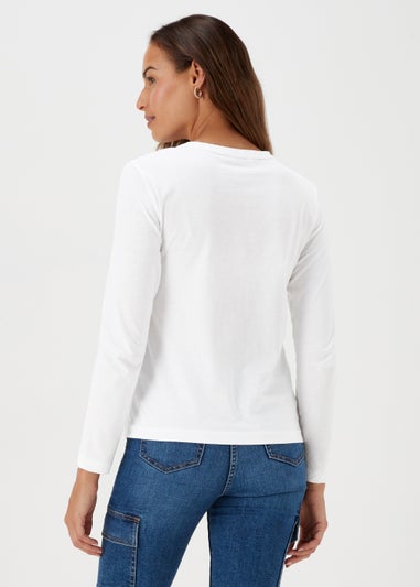 White Long Sleeve T-Shirt - Matalan