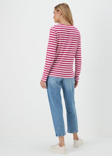 Pink Stripe Long Sleeve T-Shirt