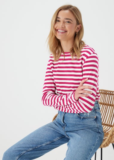 Pink Stripe Long Sleeve T-Shirt