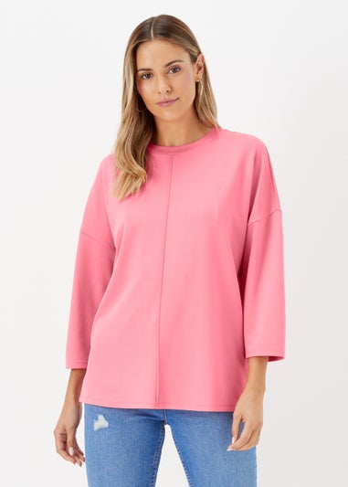 Pink Ponte 3/4 Sleeve Top