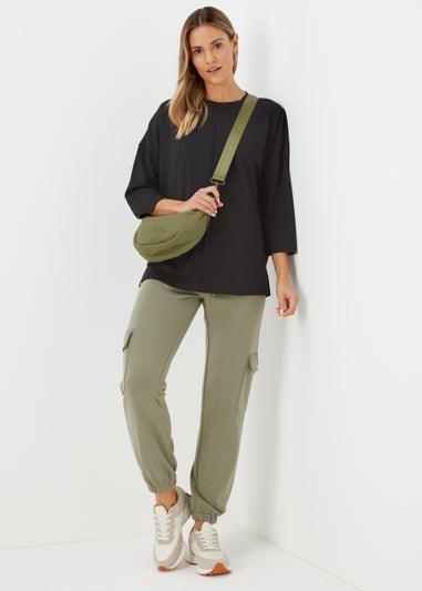 Black Ponte 3/4 Sleeve Top