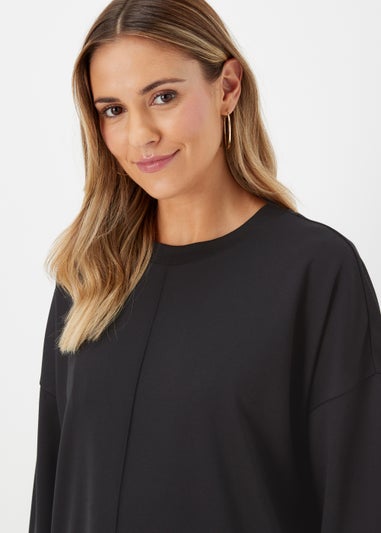 Black Ponte 3/4 Sleeve Top