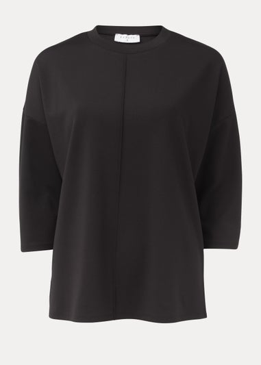 Black Ponte 3/4 Sleeve Top