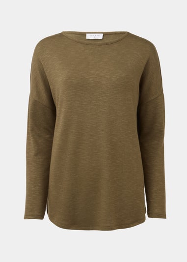 Khaki Crew Neck Top