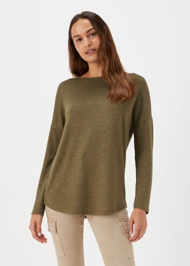 Khaki Crew Neck Top