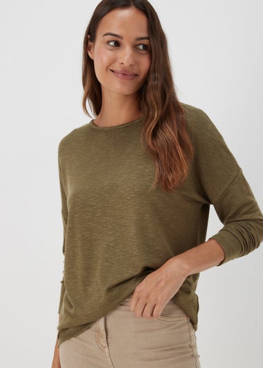 Khaki Crew Neck Top