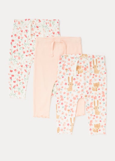 Baby 3 Pack Woodland Rose Leggings (Newborn-23mths)