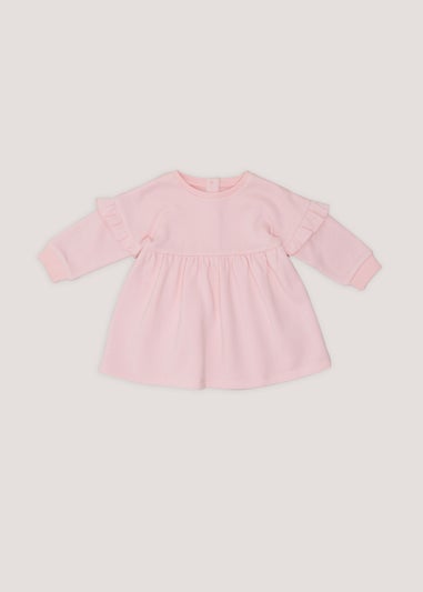 Baby Pink Long Sleeve Sweatshirt Dress (Newborn-23mths) - Matalan