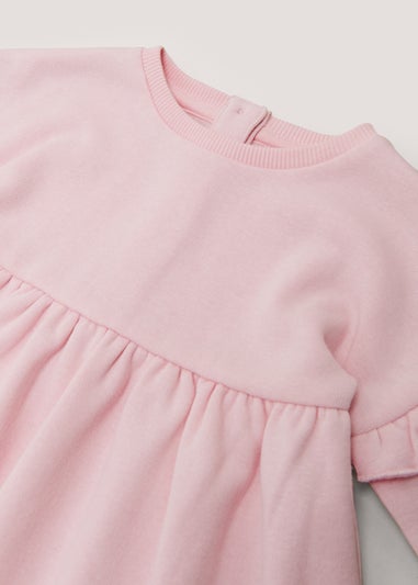 Baby Pink Long Sleeve Sweatshirt Dress (Newborn-23mths)