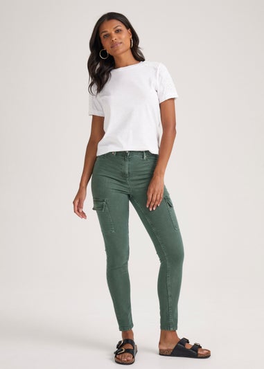 Khaki Cargo Skinny Jeans