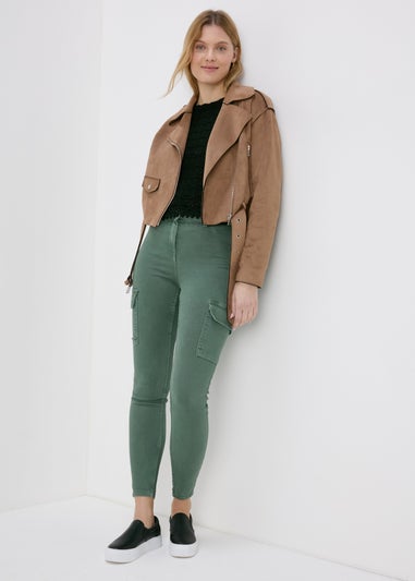 Khaki Cargo Skinny Jeans