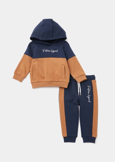 Boys Navy & Tan Future Legend Hoodie & Joggers Set (9mths-6yrs)