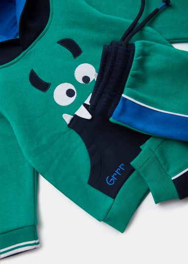 Boys Navy & Green Hoodie & Joggers Set (9mths-6yrs)