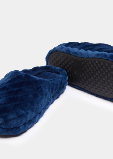 Boys Navy Mule Slippers (Younger 13-Older 6)