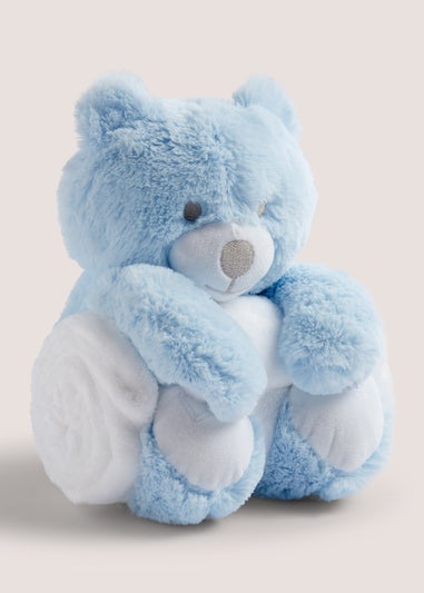 Blue Teddy Baby Blanket