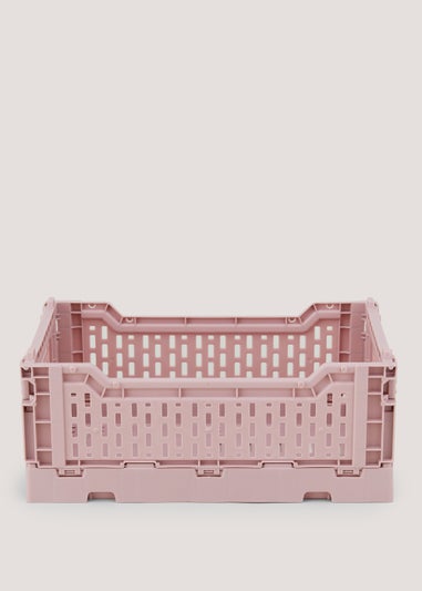 Pink Small Collapsible Storage Basket (15.5cm x 17.5cm x 10.5cm)