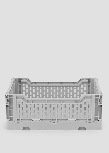Grey Small Collapsible Storage Basket (15.5cm x 17.5cm x 10.5cm)