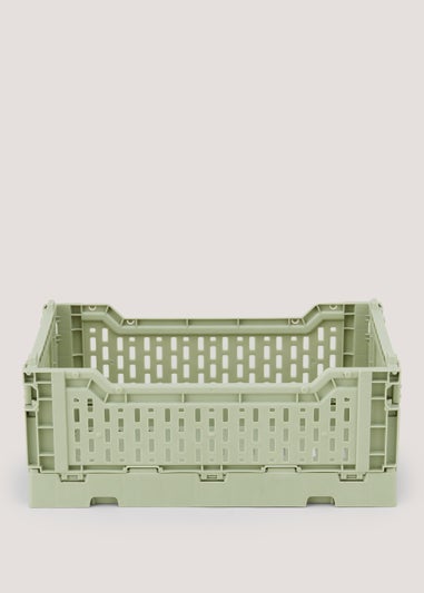 Green Small Collapsible Storage Basket (15.5cm x 17.5cm x 10.5cm)