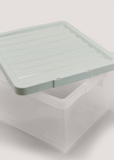 Green Lid Clear Storage Box (44cm x 22.5cm)