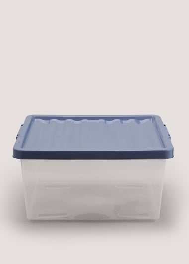 Blue Lid Clear Storage Box (44cm x 22.5cm)
