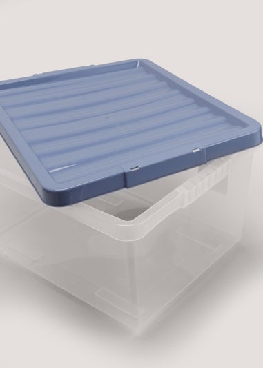 Blue Lid Clear Storage Box (44cm x 22.5cm)