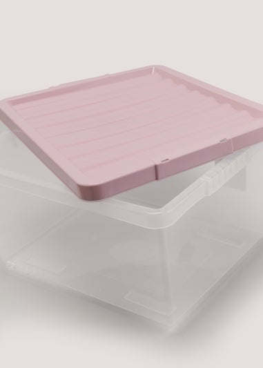 Pink Lid Clear Storage Box (44cm x 22.5cm)