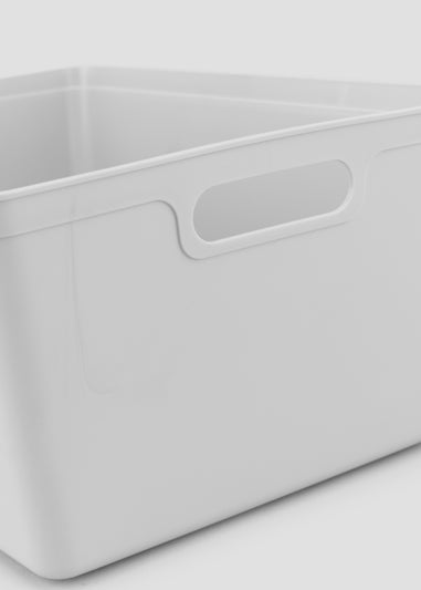 Grey Large Plastic Storage Tray (33.5cm x 26cm x 15cm)