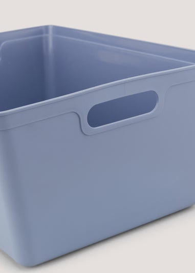 Blue Large Plastic Storage Tray (33.5cm x 26cm x 15cm)