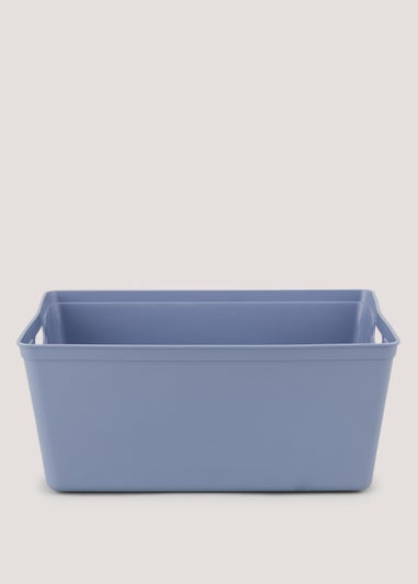 Blue Large Plastic Storage Tray (33.5cm x 26cm x 15cm)