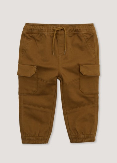 Boys Tan Knitted Cargo Trousers (9mths-6yrs)