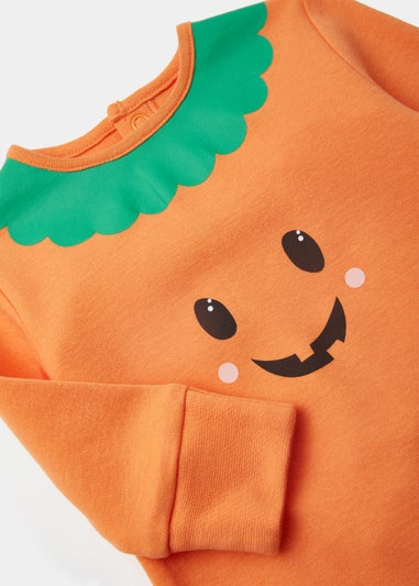 Baby Orange Pumpkin Print Sleepsuit (Newborn-18mths)