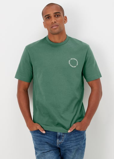 Green Michigan State Embroidered T-Shirt