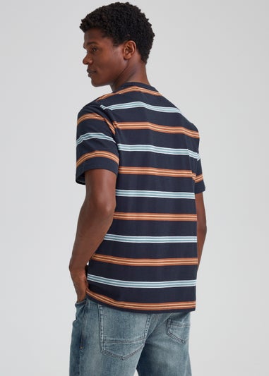 Burgundy & Navy Stripe T-Shirt