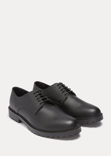 Black PU Cleated Derby Shoes