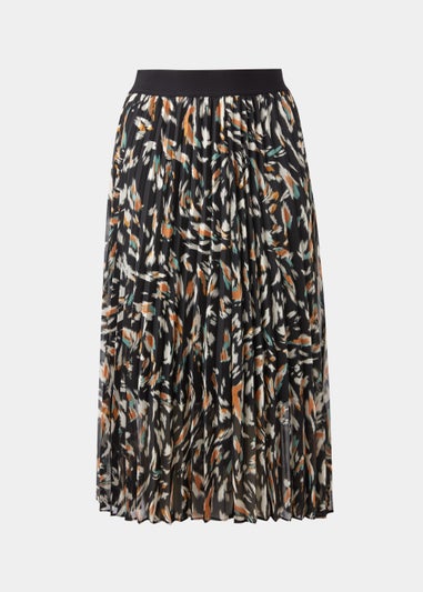 Et Vous Animal Print Pleated Skirt