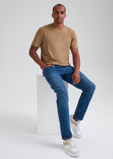 Brown Essential V Neck T-Shirt