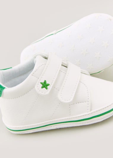 White Double Strap Soft Sole Baby Shoes (Newborn-18mths)