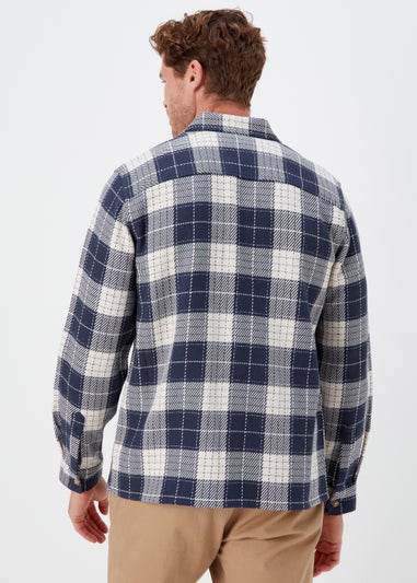 Navy Check Open Weave Overshirt