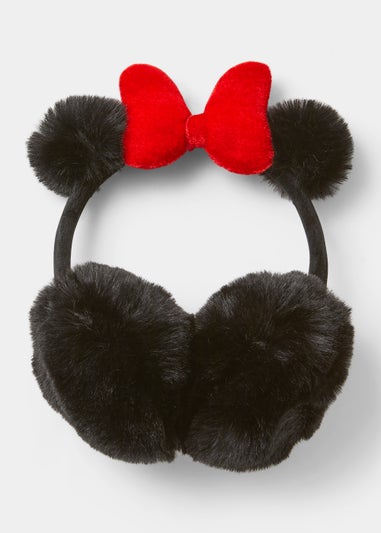 Kids Black Disney Minnie Mouse Velvet Bow Ear Muffs