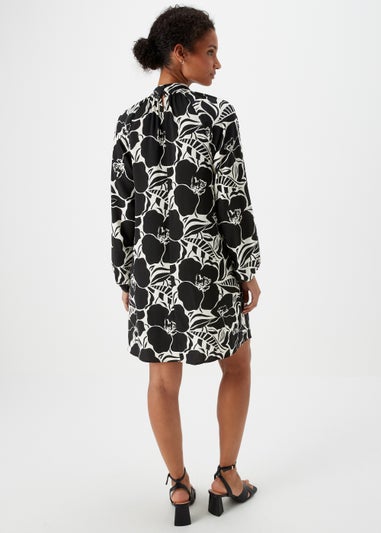 Et Vous Black Monochrome Floral High Neck Tunic Dress
