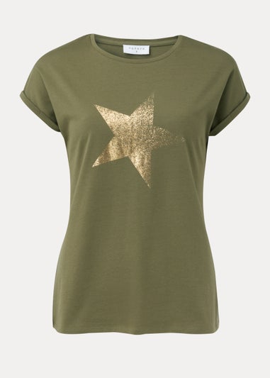 Khaki Star Print T-Shirt