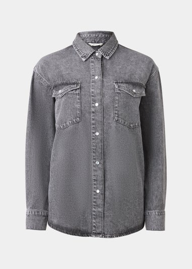 Grey Denim Shirt - Matalan