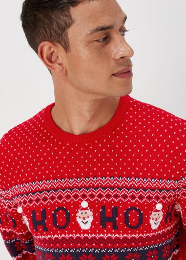 Red Christmas Santa Knitted Jumper