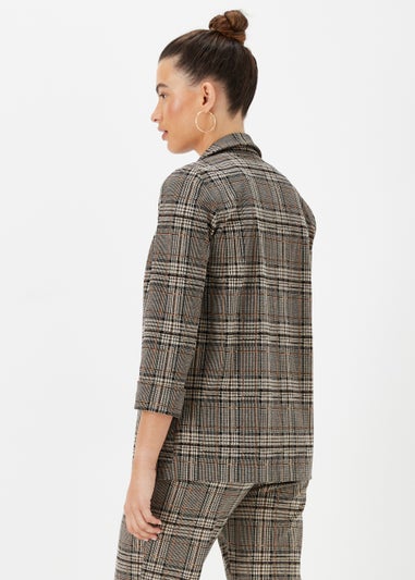 Brown Check Ponte Blazer