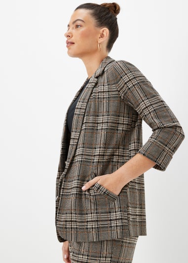 Brown Check Ponte Blazer