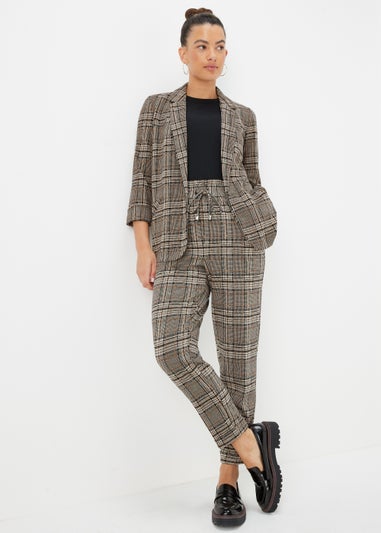 Brown Check Ponte Blazer