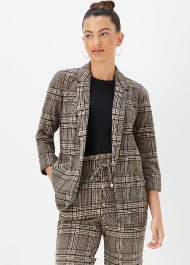 Brown Check Ponte Blazer