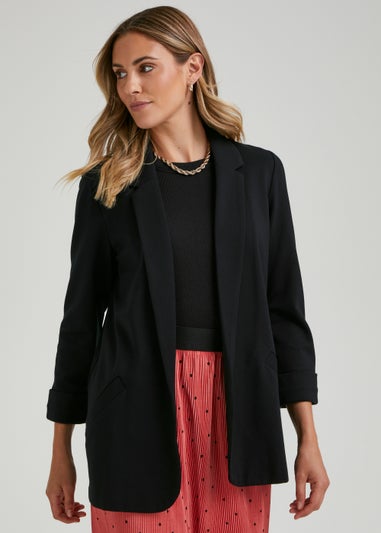 Women's black deals ponte blazer